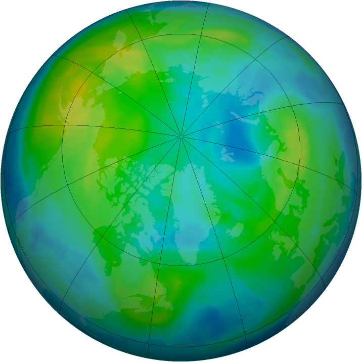 Arctic ozone map for 23 October 2010